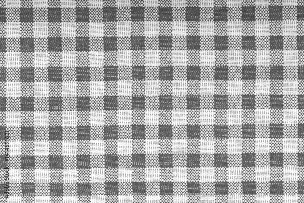 Black and white checkered, pattern, design, cotton fabric for sewing, texture background