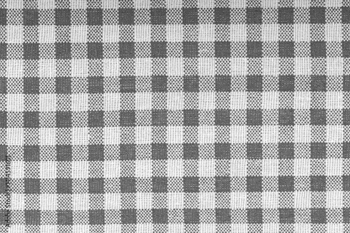 Obraz na płótnie Black and white checkered, pattern, design, cotton fabric for sewing, texture background w salonie