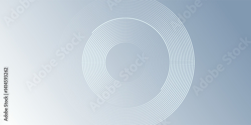 white abstract background with glowing circles. Swirl circular lines pattern. Geometric spiral. Twirl element. Modern graphic design. Futuristic technology concept.