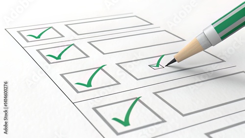 Minimalistic checklist being digitally marked, highlighting structured completion of tasks.