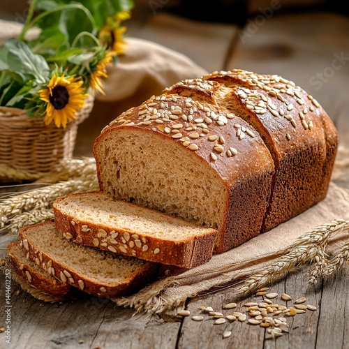 loaf of bread and wheat