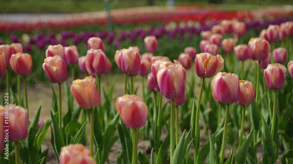 A breathtaking and stunning display of blooming tulips in an array of vibrant colors, showcasing natures true beauty A breathtaking and stunning display of blooming tulips in an array of vibrant colors, showcasing natures true beauty
