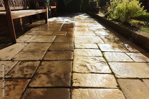 dirty section bears marks neglect grimy residue dulling once vibrant surface begging attention  
