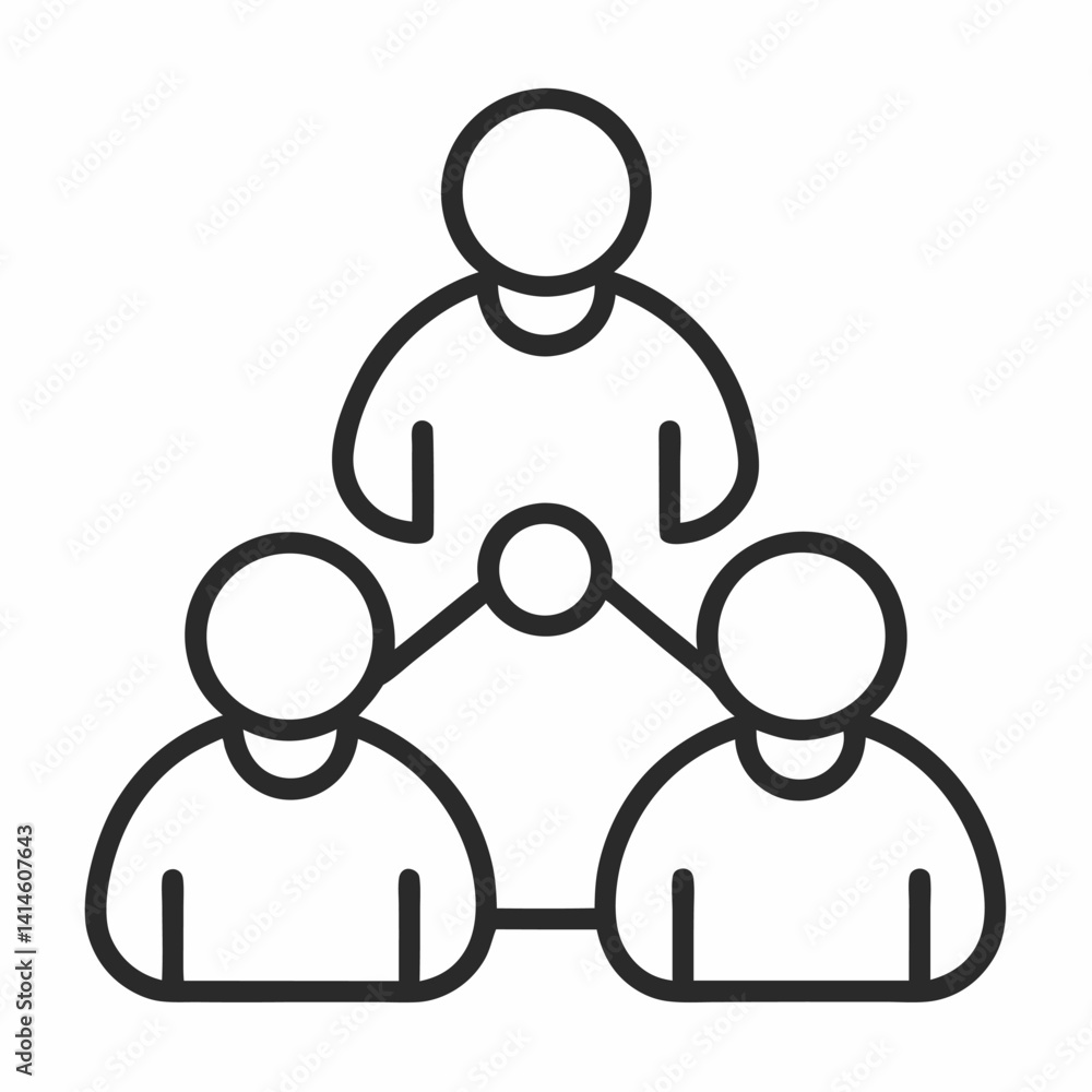 Teamwork outline icon on white background Teamwork outline icon on white background