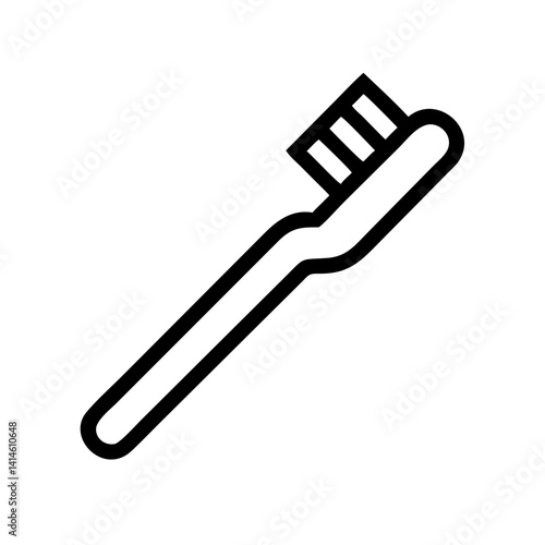 toothbrush hygiene essential, dental care tool for oral health maintenance – flat stroke icon for apps and websites
