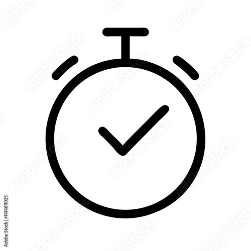 stopwatch minimalistic time tracking icon - flat stroke design for apps and websites
