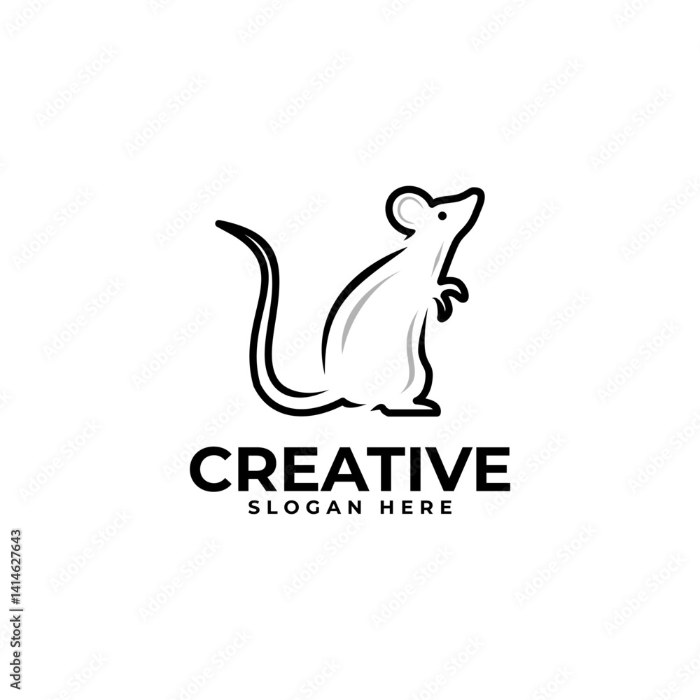 mouse rat outline shape abstract logo vector mouse rat outline shape abstract logo vector