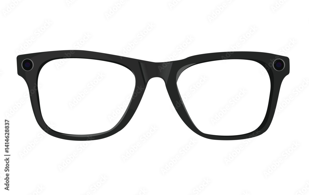 Fototapeta premium Meta glasses isolated on white background | AI glasses | Meta AI glasses | illustration. 