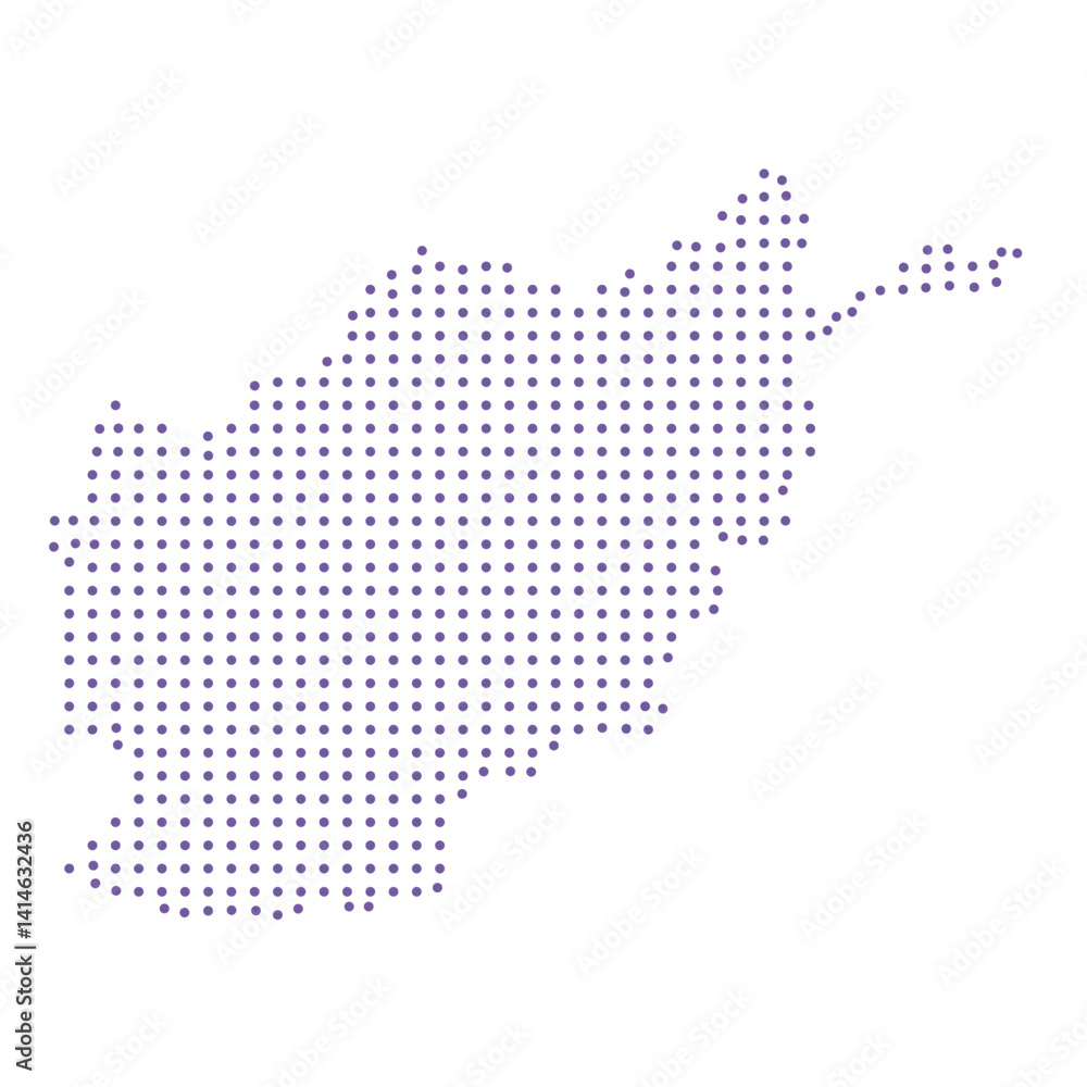 Fototapeta premium Afghanistan map dotted pattern design purple circle
