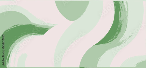 Abstract Green and Pink Swirls Art Print Pastel Colors Wall Decor Modern Brush Strokes Painting Contemporary Design Serene Home Decor Artwork Gallery Wall Accent