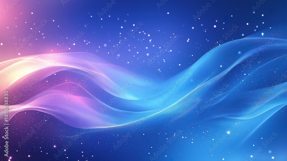 Obraz premium Classic blue abstract polygonal space with connecting lines and dots visualizing modern technology