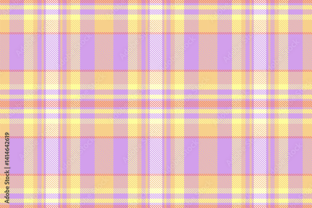 Pastel plaid pattern in soft lavender, yellow, and peach tones. A cheerful, seamless texture ideal for textile design, fashion, websites, or springsummer themed projects. Pastel plaid pattern in soft lavender, yellow, and peach tones. A cheerful, seamless texture ideal for textile design, fashion, websites, or springsummer themed projects.