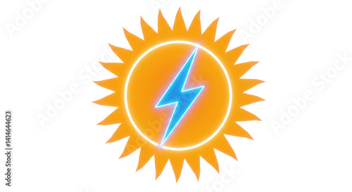 Free Download Isolated Sun Icon with Lightning Bolt Symbol - GFXLoad
