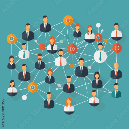 illustration of  business net work 