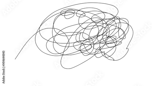 Hand-drawn scribble in abstract style on white background  