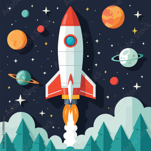 illustration of space rocket 