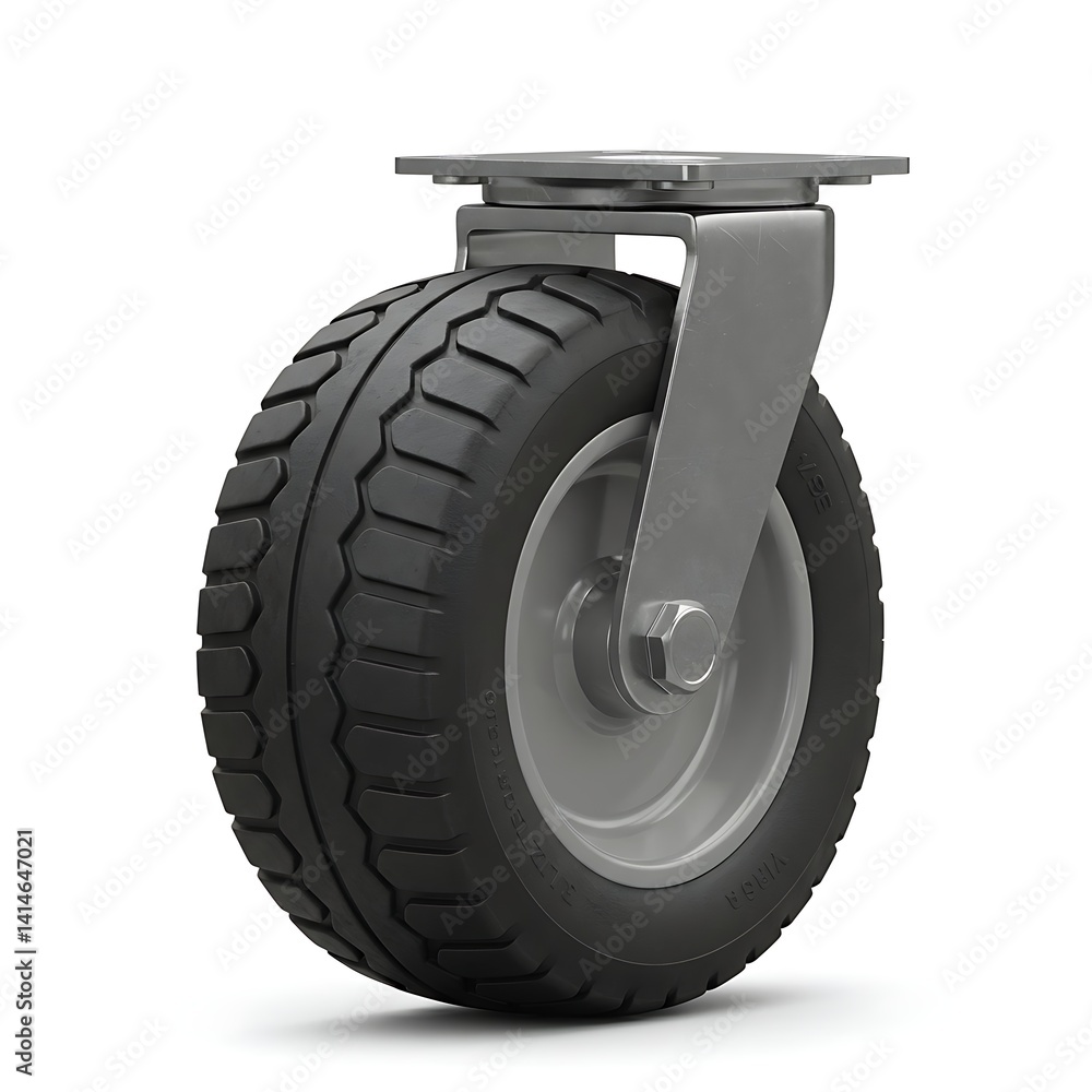 Naklejka premium Heavy Duty Swivel Caster Wheel with Rubber Tire