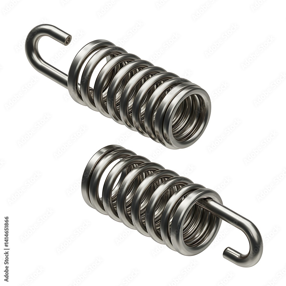 Metallic Helical Springs on White: Industrial Resilience and Mechanical Precision Metallic Helical Springs on White: Industrial Resilience and Mechanical Precision