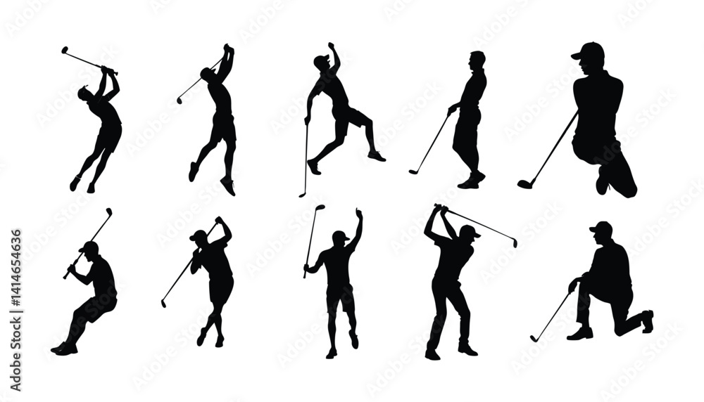 Obraz premium golf silhouettes vector illustration.