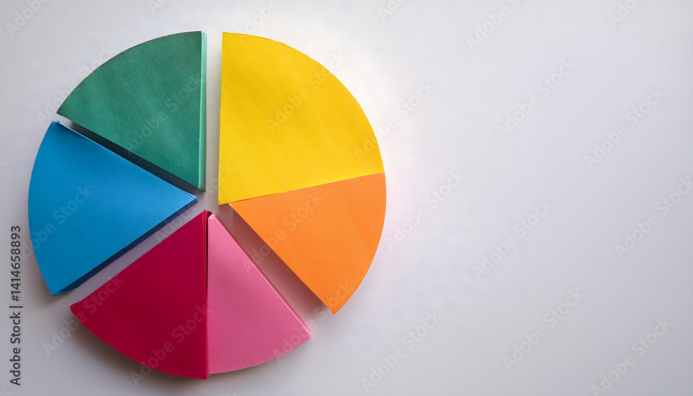 Obraz premium Colorful pie chart segments on a white background