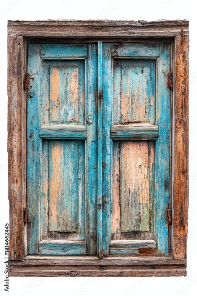 Rustic Charm of Weathered Blue Shutters in an Old Wooden Frame Capturing the Essence of Vintage Architecture and Timeless Appeal Rustic Charm of Weathered Blue Shutters in an Old Wooden Frame Capturing the Essence of Vintage Architecture and Timeless Appeal