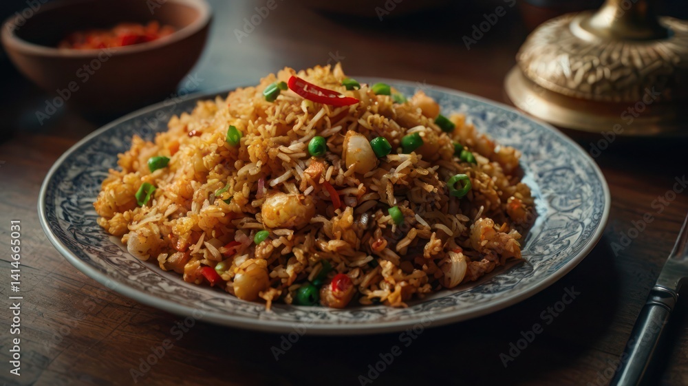 a portion of fried rice a portion of fried rice