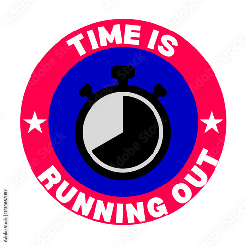 Vector text illustration for Time Is Running Out.