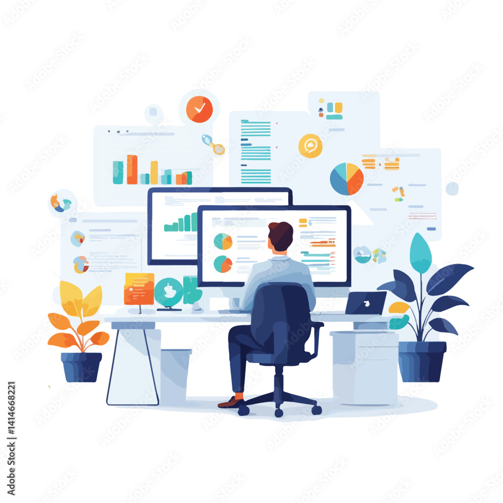 graphic designer business illustration graphic designer business illustration
