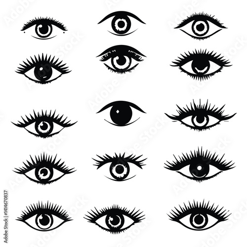 silhouette of a eye brow set