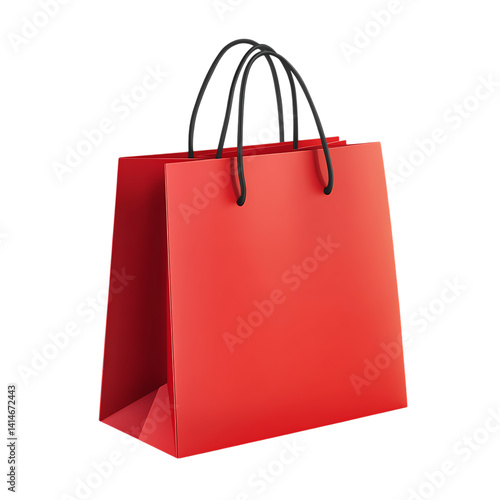 Realistic Empty Red paper shopping bags