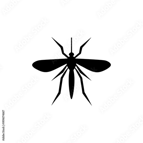 Mosquito silhouette vector graphic black and white insect pest control illustration art