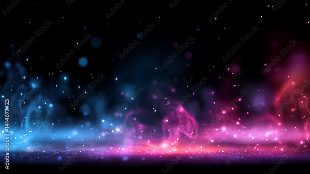 Obraz premium Bright blue nebula lights illuminate the dark cosmos in a starry abstract design