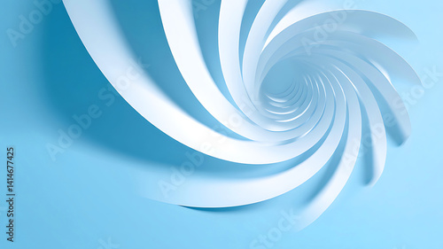 Cool blue light waves swirl in an abstract flowing design