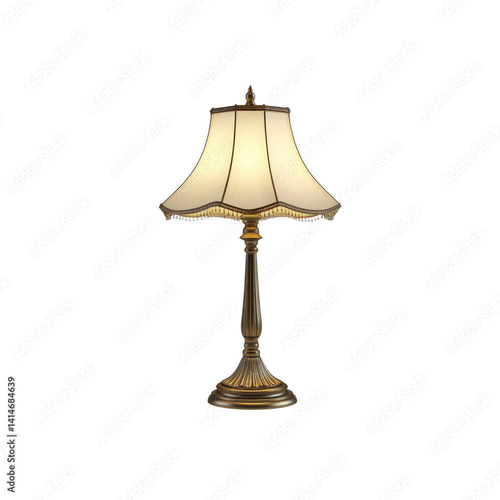 Elegant Antique Style Table Lamp with Scalloped Shade Elegant Antique Style Table Lamp with Scalloped Shade