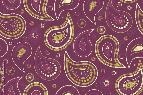 Paper style, picture modern. Petal indian on paisley complexity. Decor curly as pattern swirl.