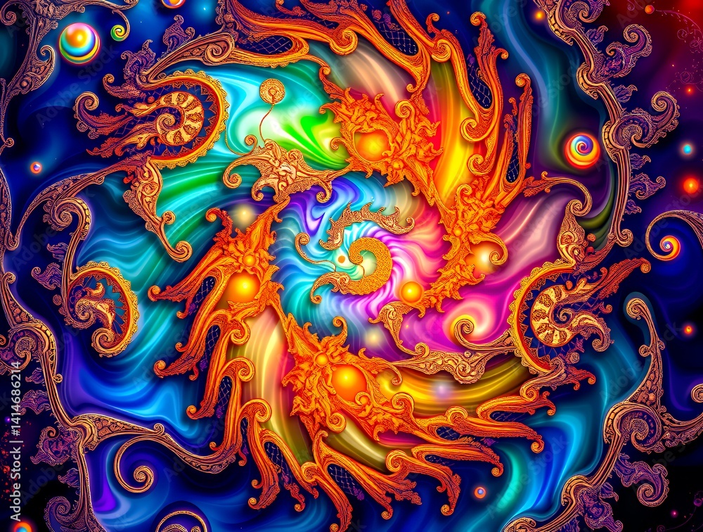 Psychedelic Swirl of Colors and Patterns Psychedelic Swirl of Colors and Patterns