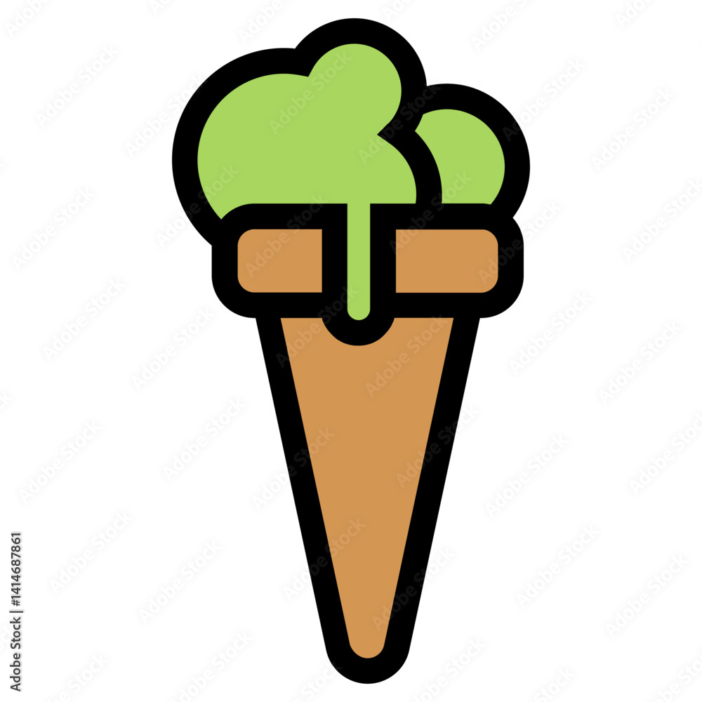 Ice Cream Horn Flat Icon Ice Cream Horn Flat Icon