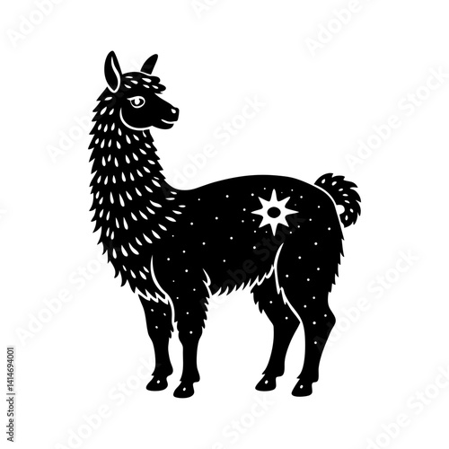 alpaca-silhouette vector illustration