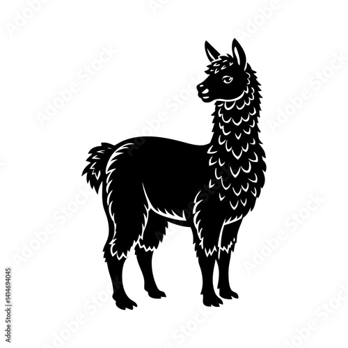 alpaca-silhouette vector illustration