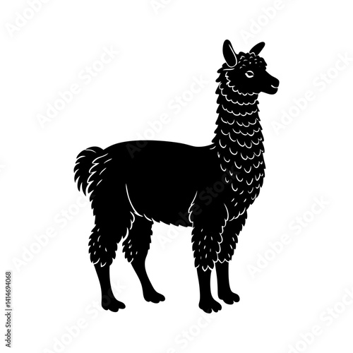 alpaca-silhouette vector illustration