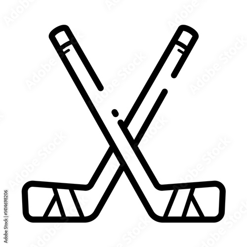 two crossed hockey sticks – vector icon