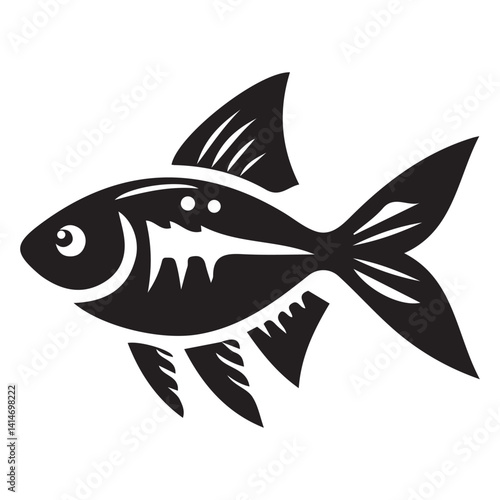 Tetra fish silhouette, vector illustration