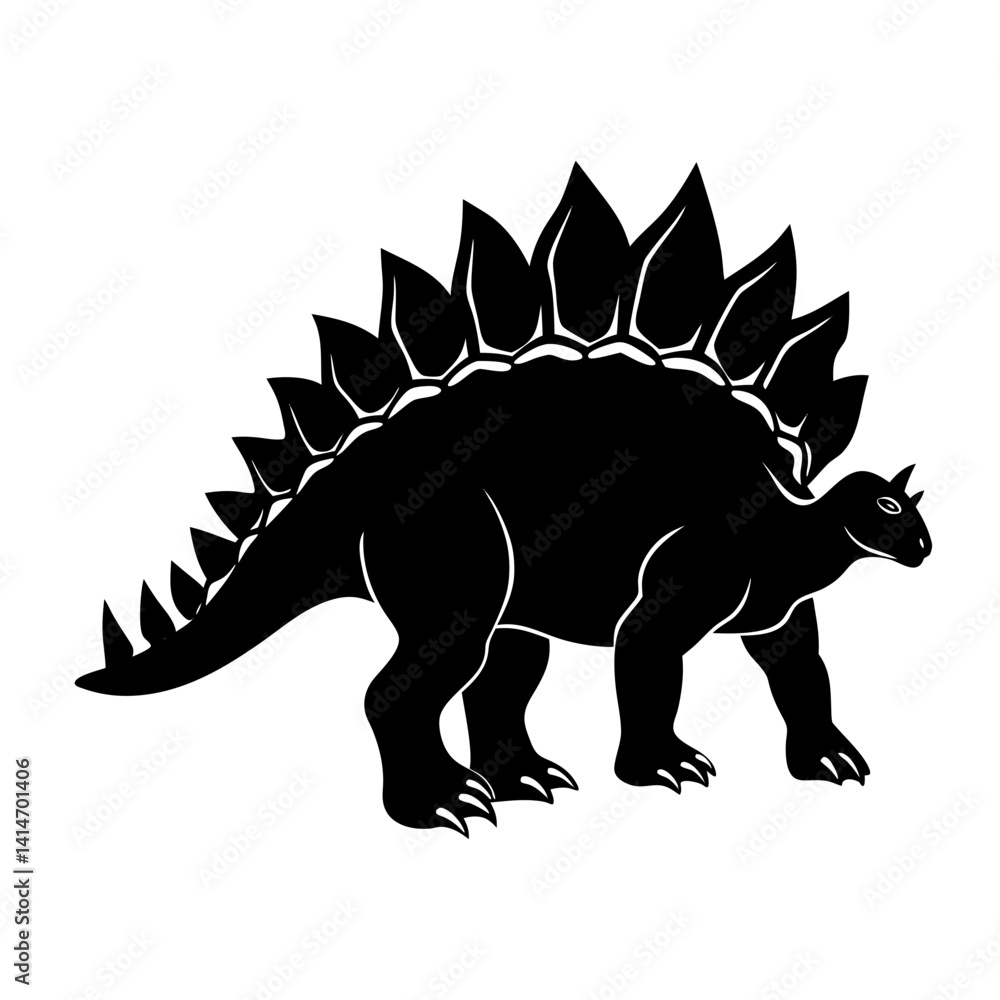 Fototapeta premium ankylosaur silhouette vector illustration