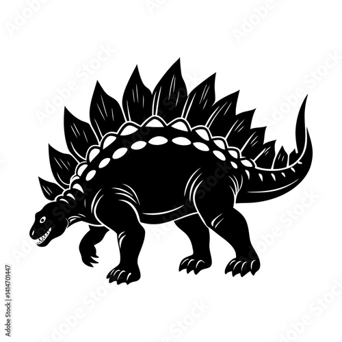 ankylosaur silhouette vector illustration