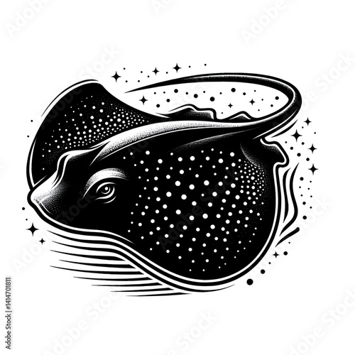 vector illustration of a stingray fish