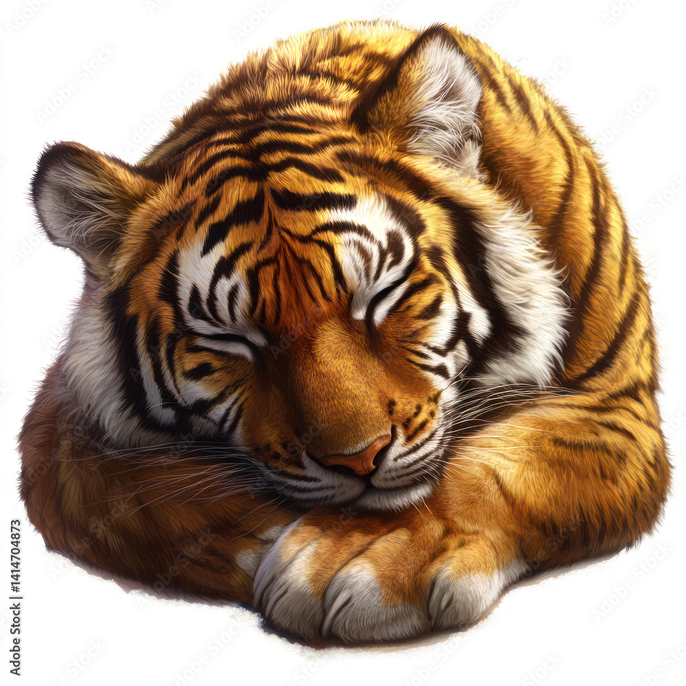 Obraz premium tiger on white background