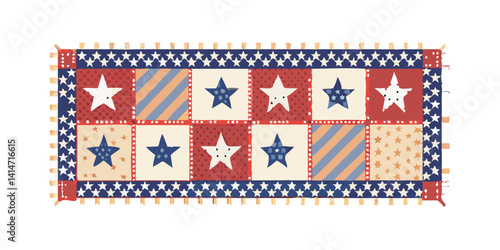 Patchwork stars and stripes in quilt banner style