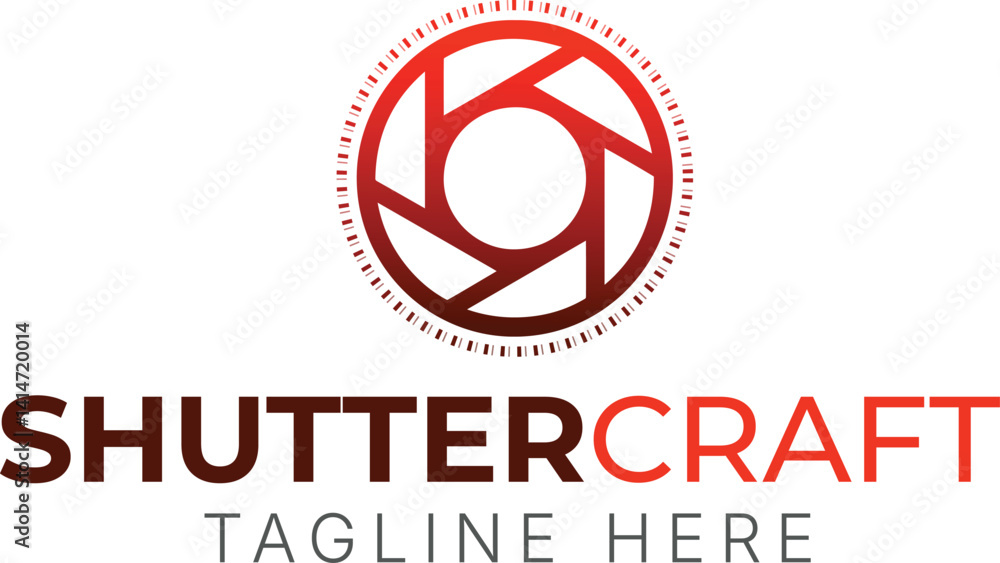 ShutterCraft - Red Photography Camera Shutter Logo Design Template for Creative Brands ShutterCraft - Red Photography Camera Shutter Logo Design Template for Creative Brands