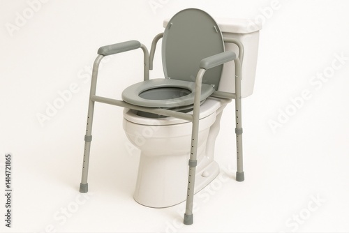  a bedside commode chair placed over a standard white toilet 