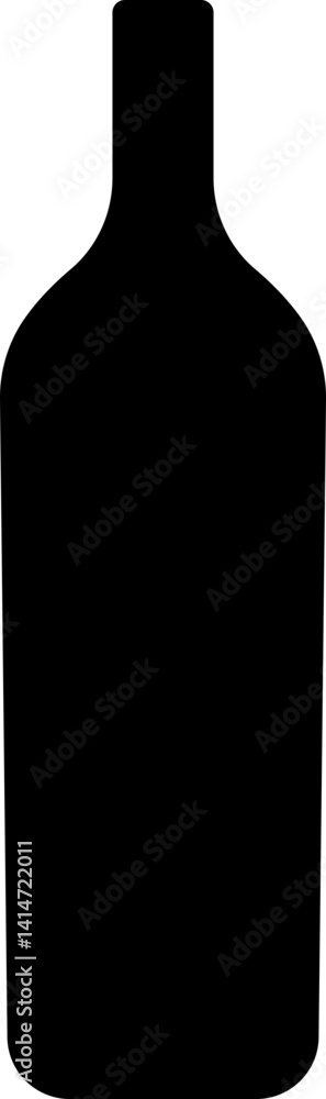 Wine bottle icon in flat style. Shape of traditional glass bottle of still wine. isolated on transparent background Wine bottle icon in flat style. Shape of traditional glass bottle of still wine. isolated on transparent background